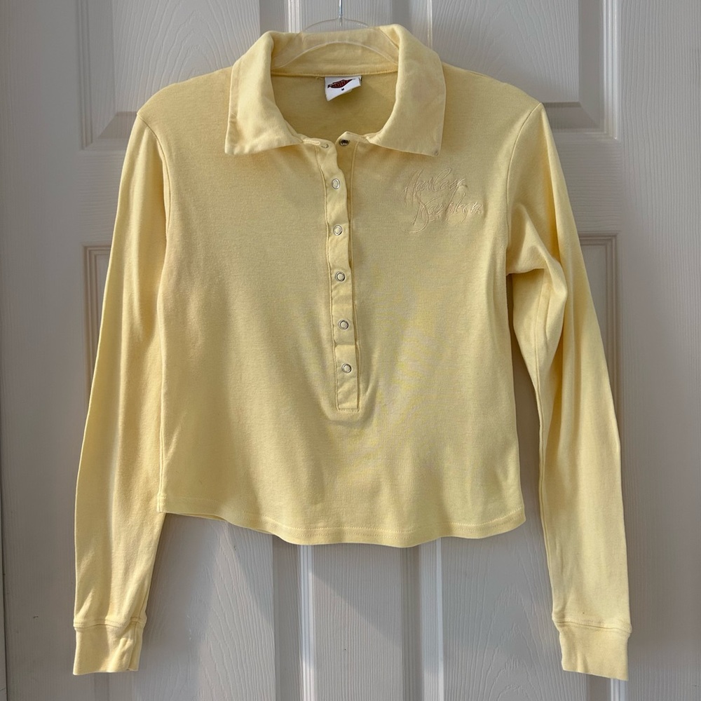 Harley-Davidson Yellow Long Sleeve Polo Top